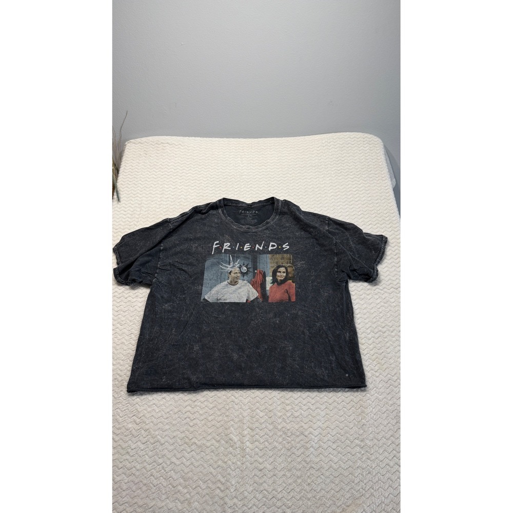 Friends TV Series Ross Monica Geller Graphic T-Shirt XL Charcoal Mineral Wash